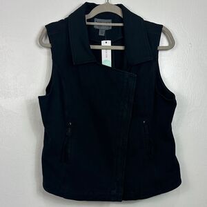 Marrakech Black Cotton Blend Sleeveless Moto Style Jacket Size XL